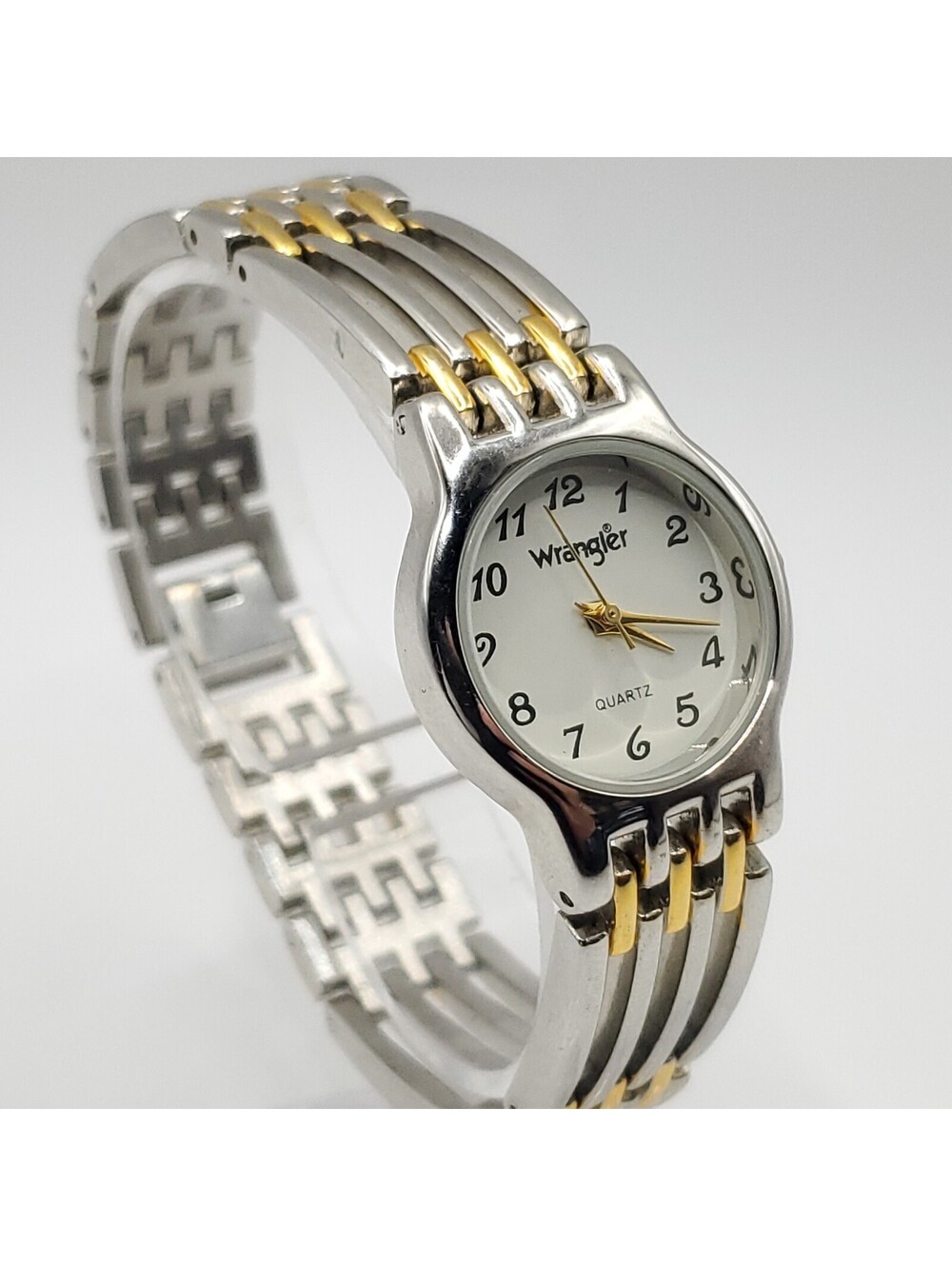 Wrangler Quartz 24mm Two-Tone Womens Watch New Battery White Dial